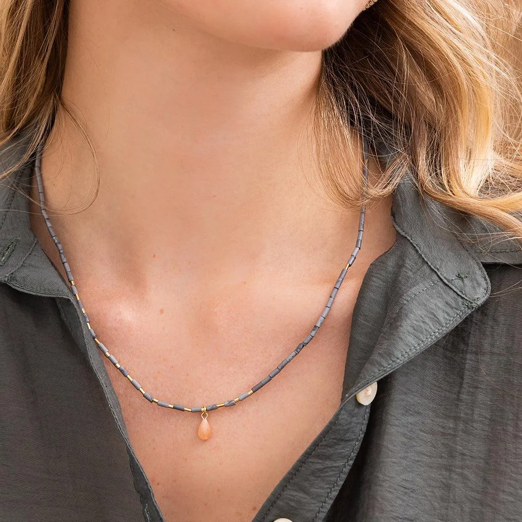 Scout Curated Wears Teardrop Stone Wrap Bracelet - Dalmatian Jasper/Obsidian