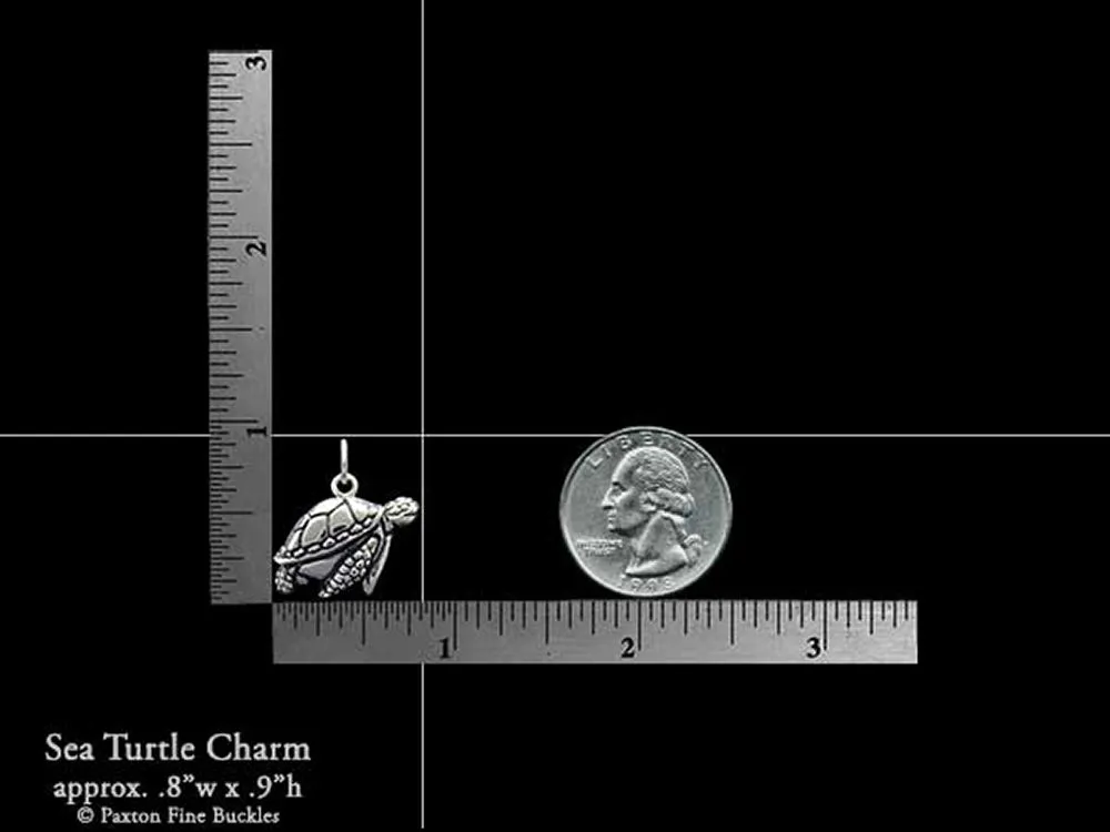 Sea Turtle Charm Necklace Sterling Silver