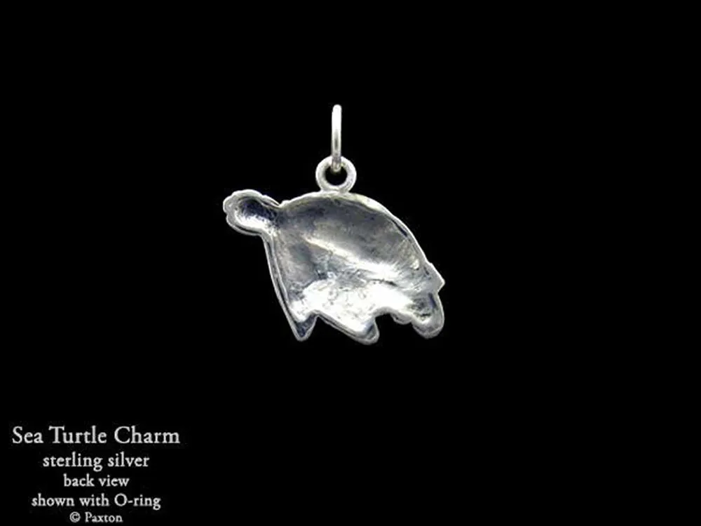 Sea Turtle Charm Necklace Sterling Silver