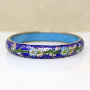 Shades of Blue Cherry Blossom Cloisonné bangle