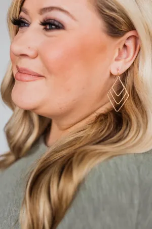Shining Moments Tiered Dangle Earrings- Gold