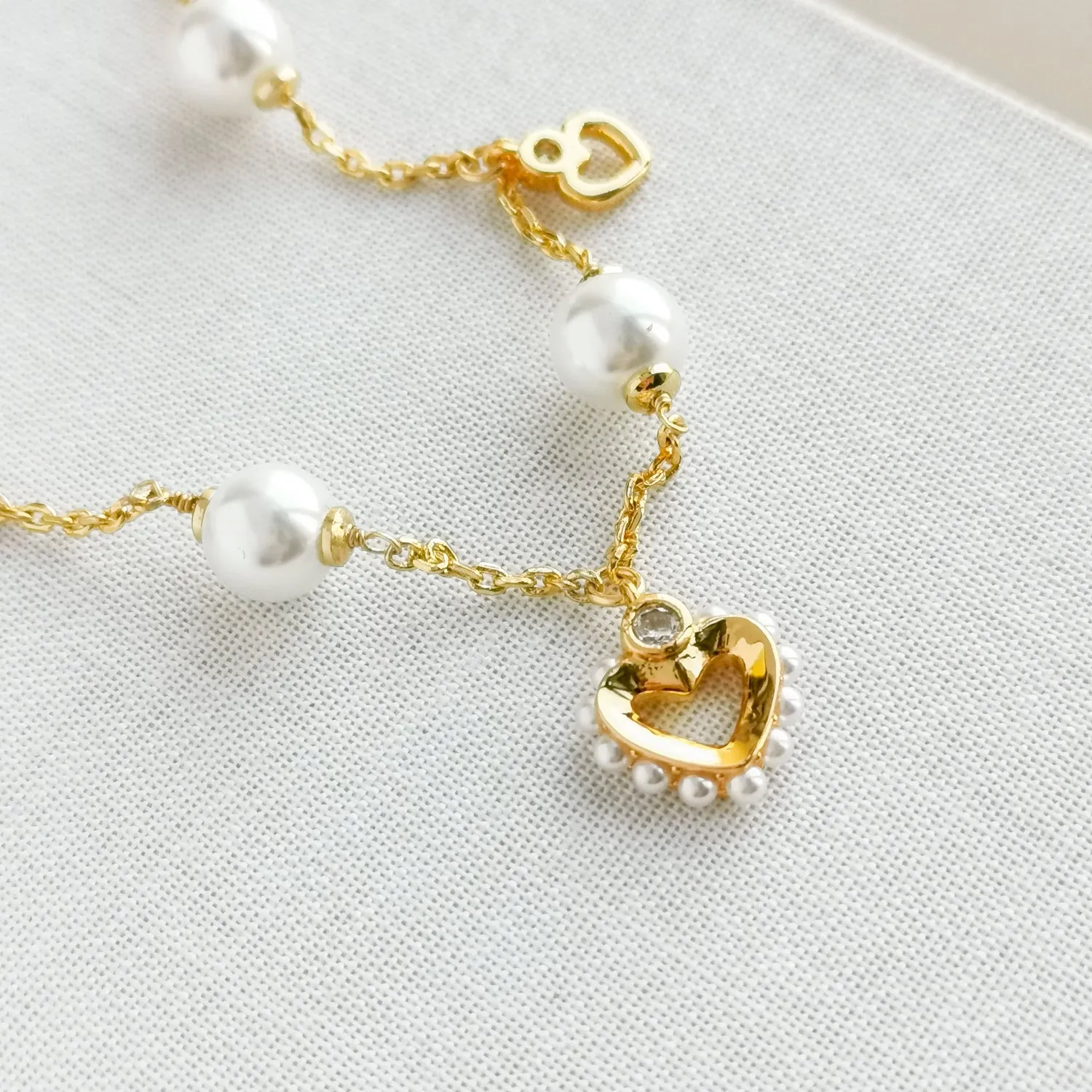 Shining Spade Pearl Line Bracelet