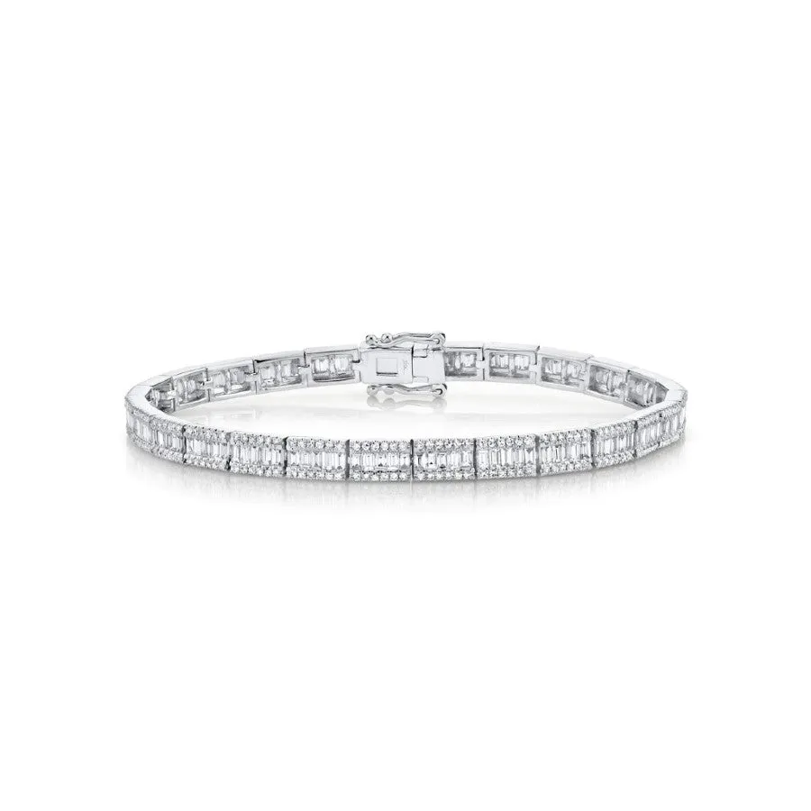 Shy Creation Diamond Baguette Bracelet
