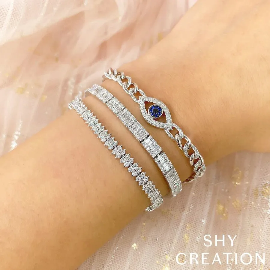 Shy Creation Diamond Baguette Bracelet