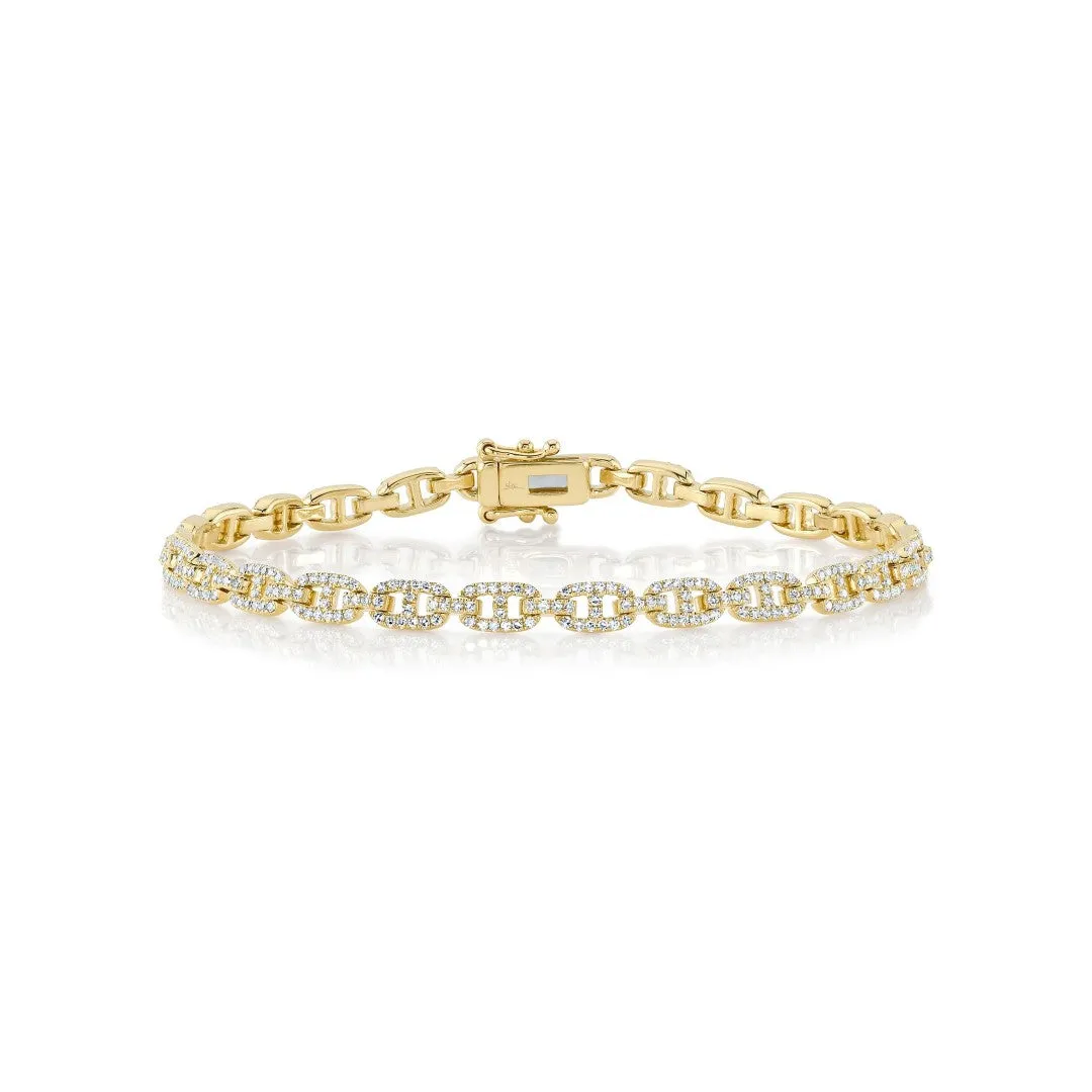 Shy Creation Diamond Mariner Link Bracelet