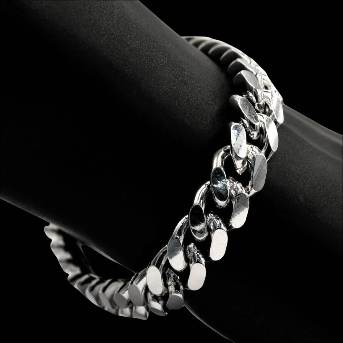 Silver 10.25mm Solid Cuban Link Bracelet 8 Inches