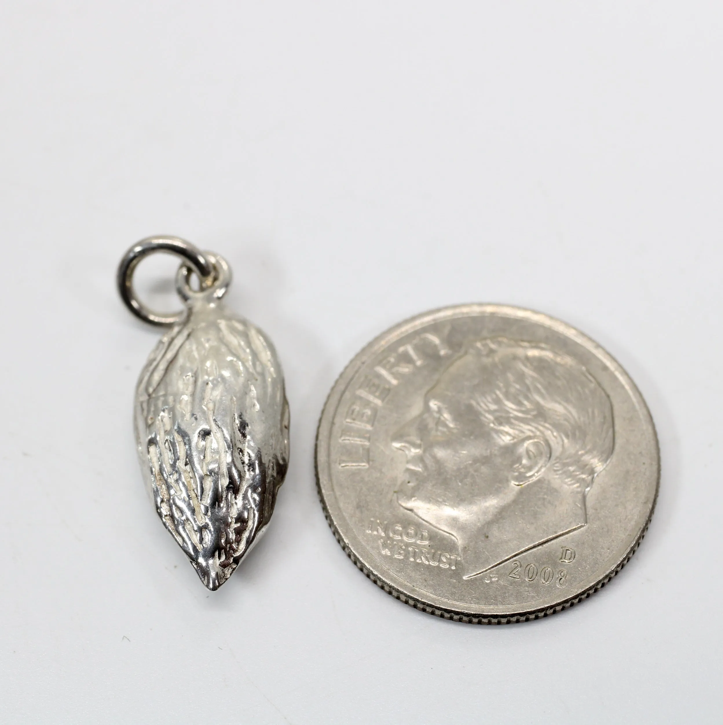 Silver Almond Charm in smaller size for her bracelet