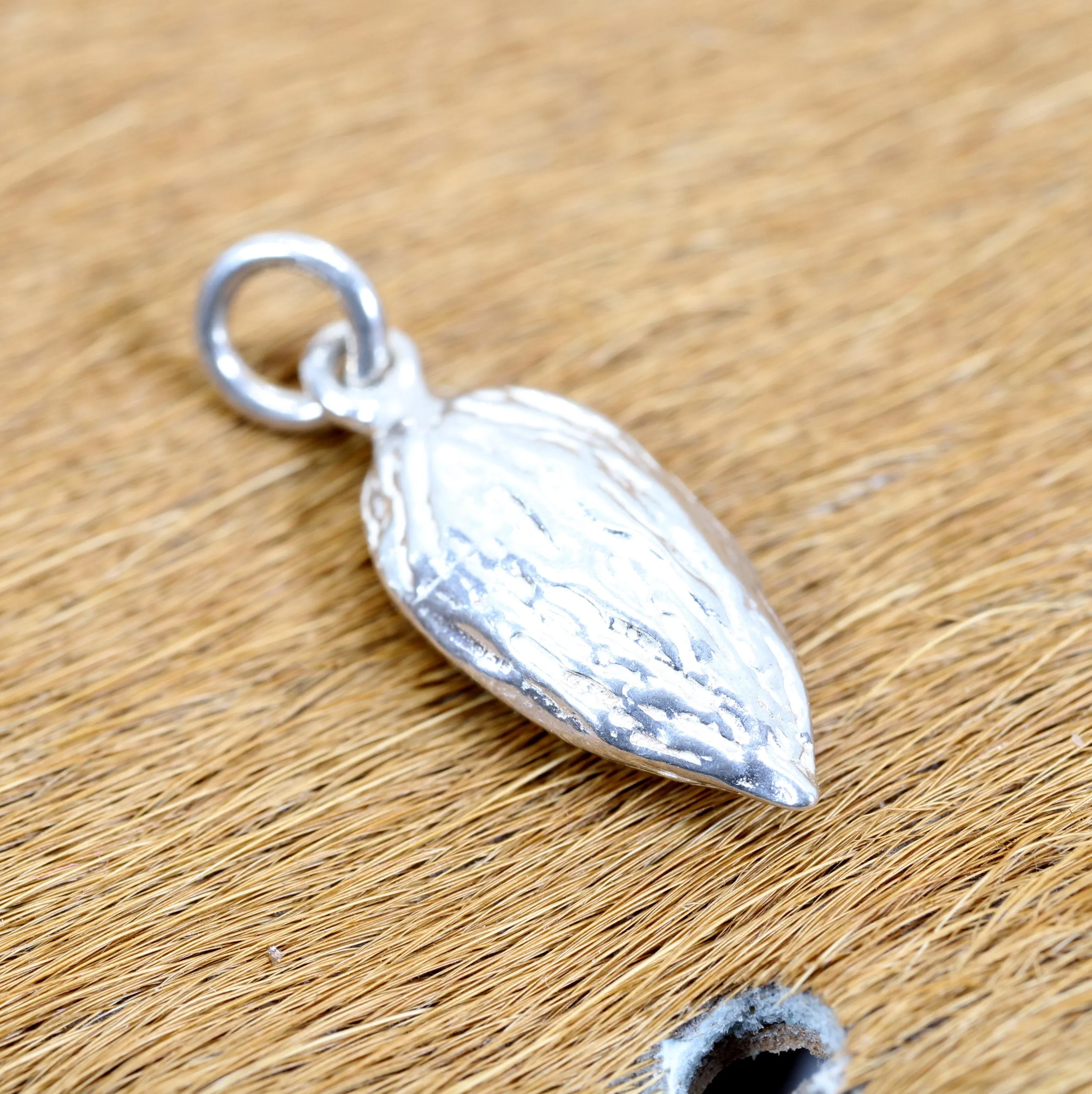 Silver Almond Charm in smaller size for her bracelet