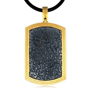 Silver Contrast Tag Pendant/Necklace On Cord