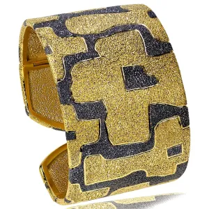 Silver Crossroad Inverse Pattern Cuff Bracelet