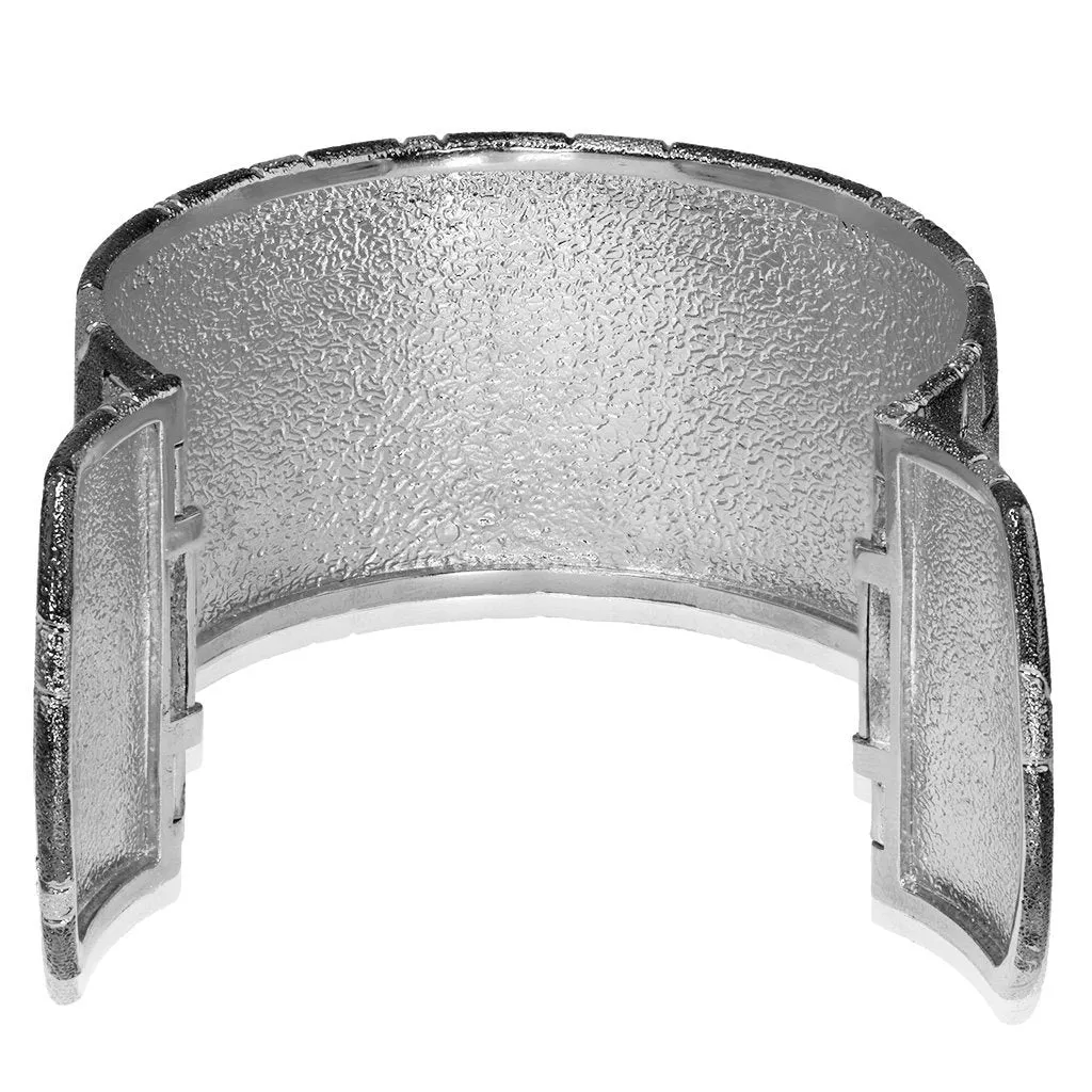 Silver Crossroad Inverse Pattern Cuff Bracelet
