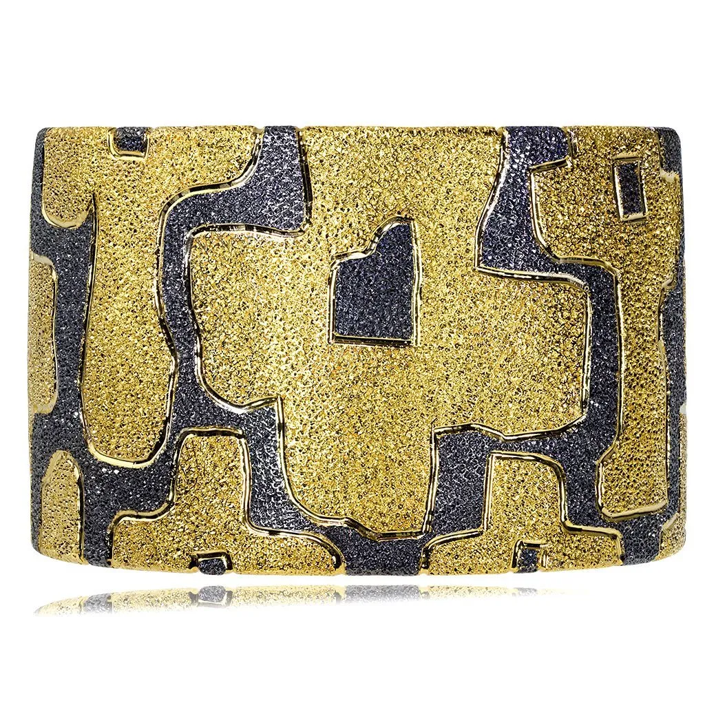 Silver Crossroad Inverse Pattern Cuff Bracelet