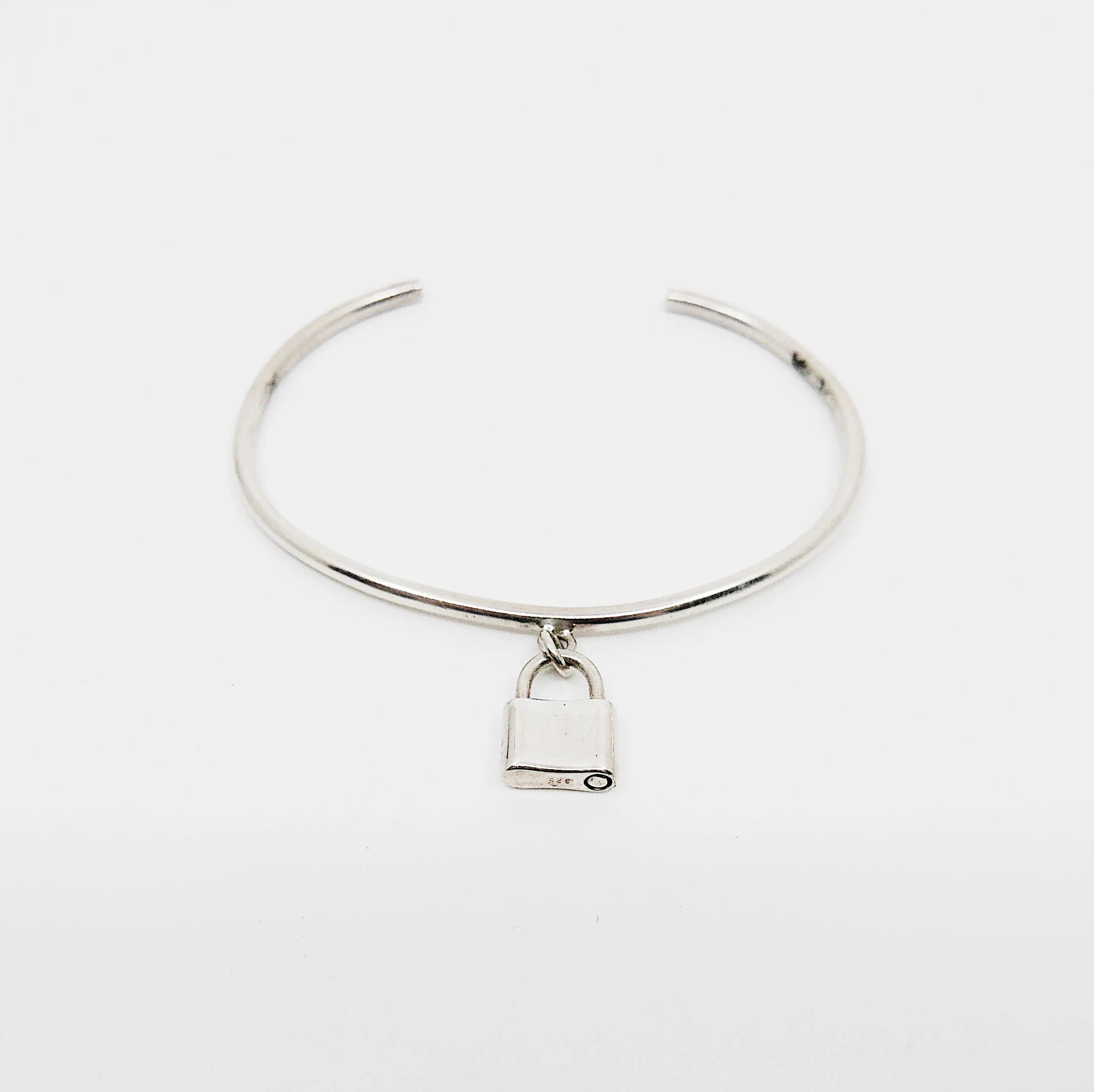 Silver Lock Cuff Bracelet