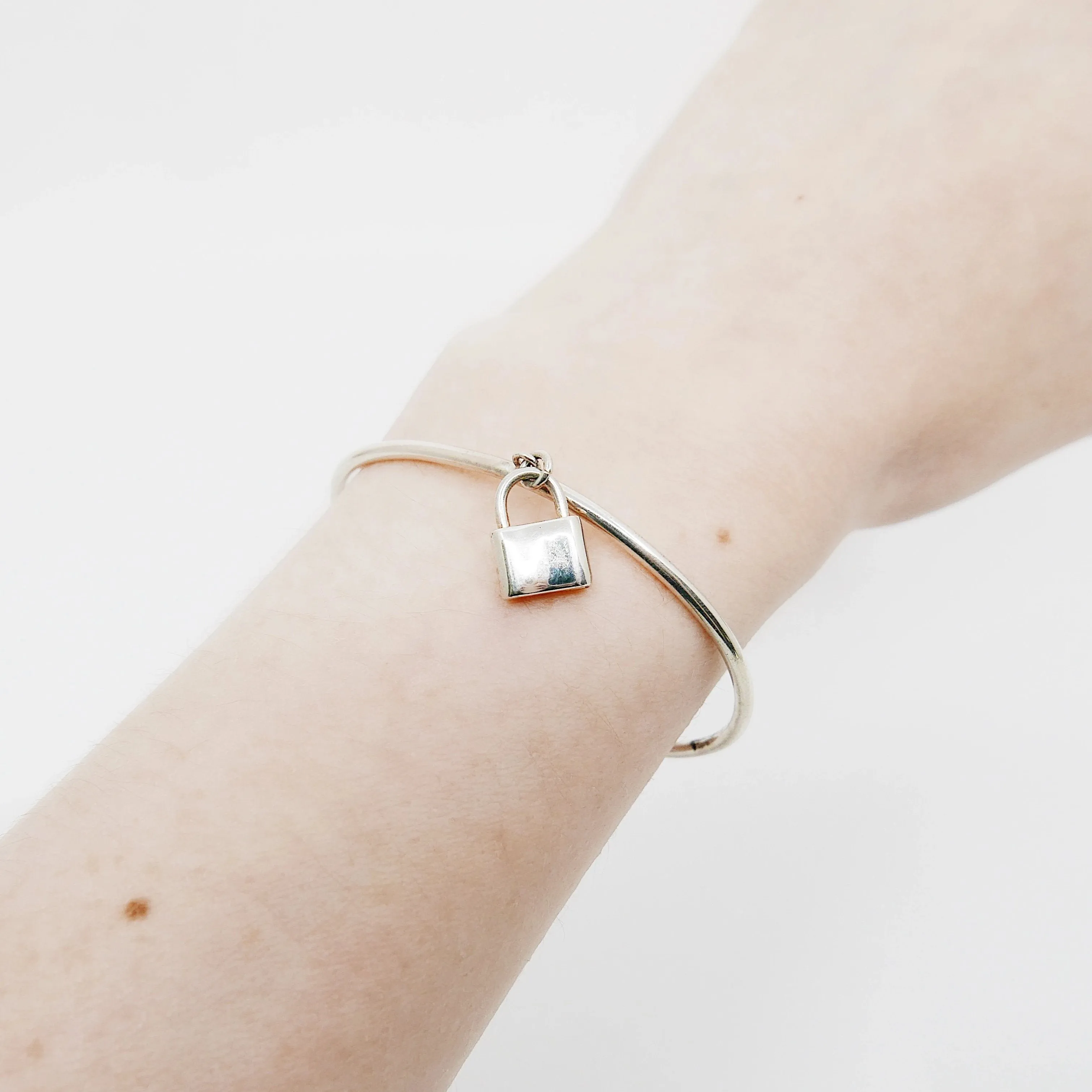 Silver Lock Cuff Bracelet