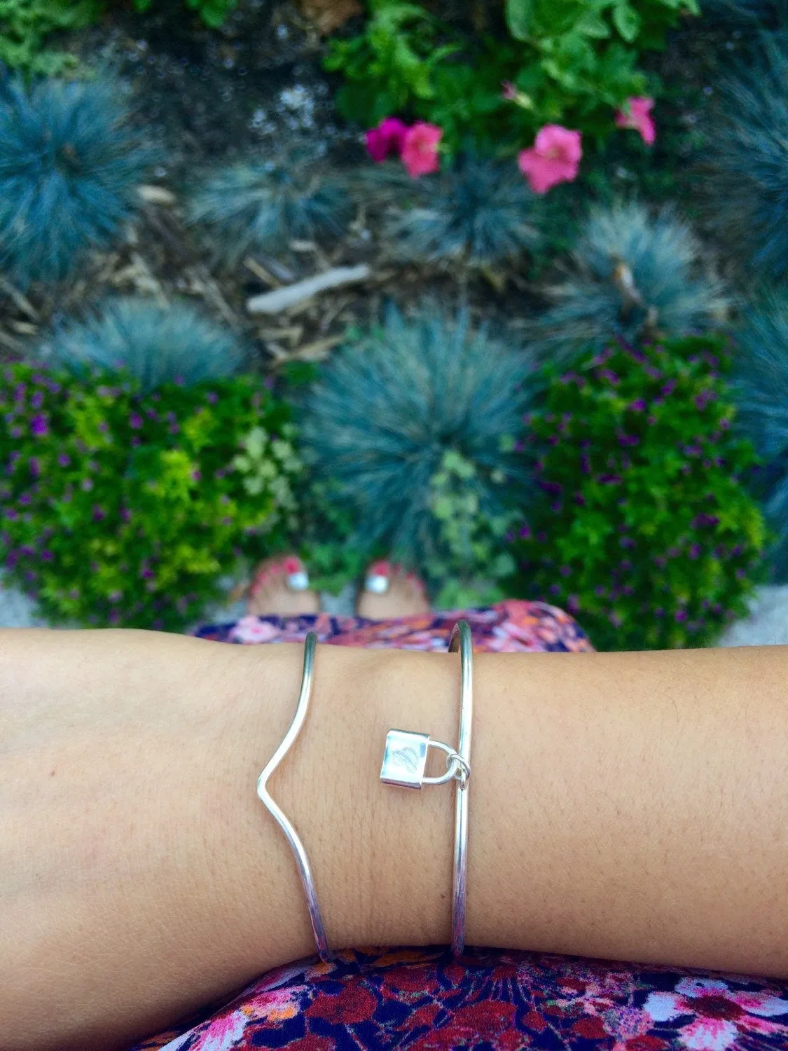 Silver Lock Cuff Bracelet
