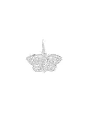 Silver Moth Charm