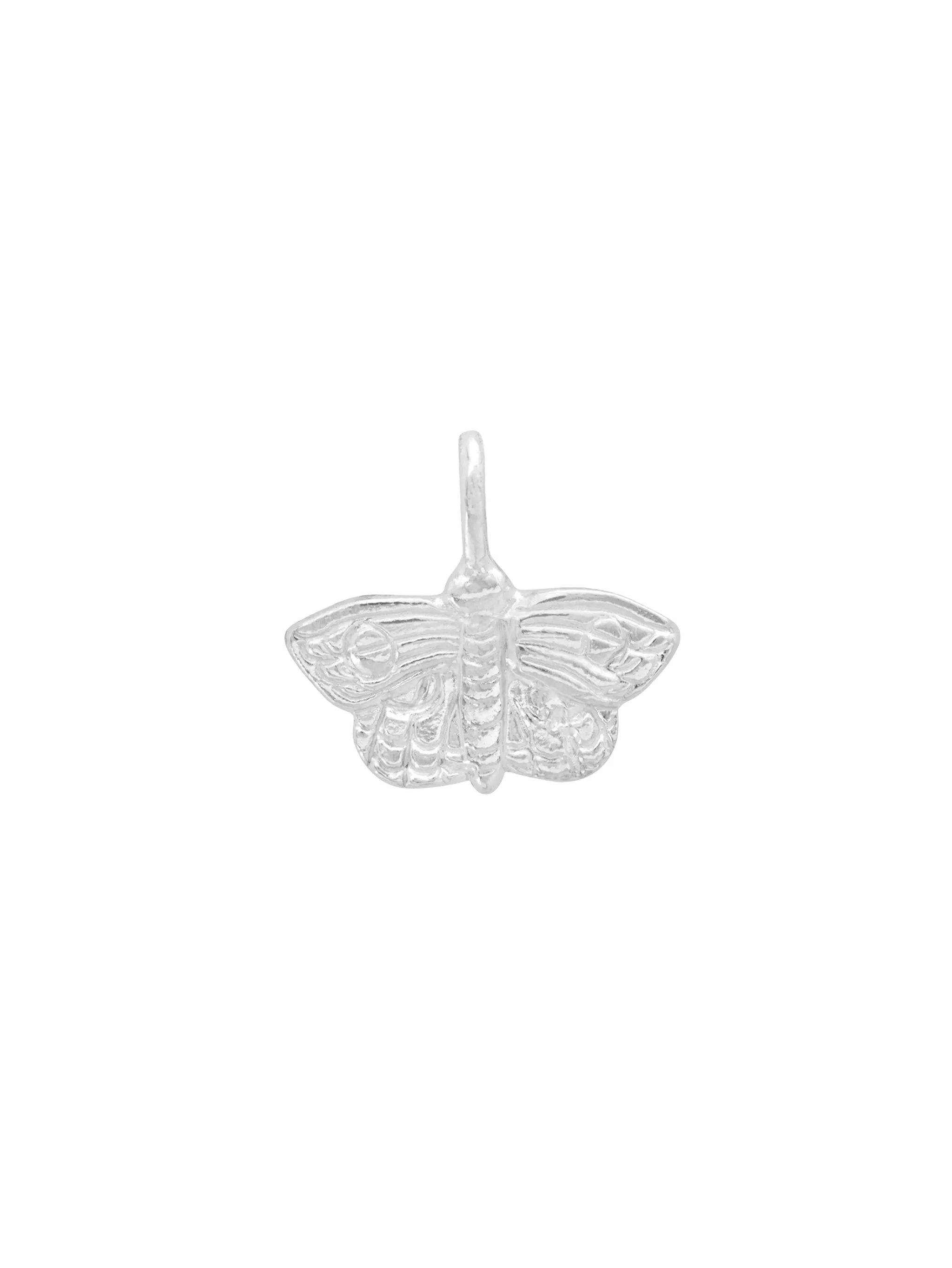 Silver Moth Charm