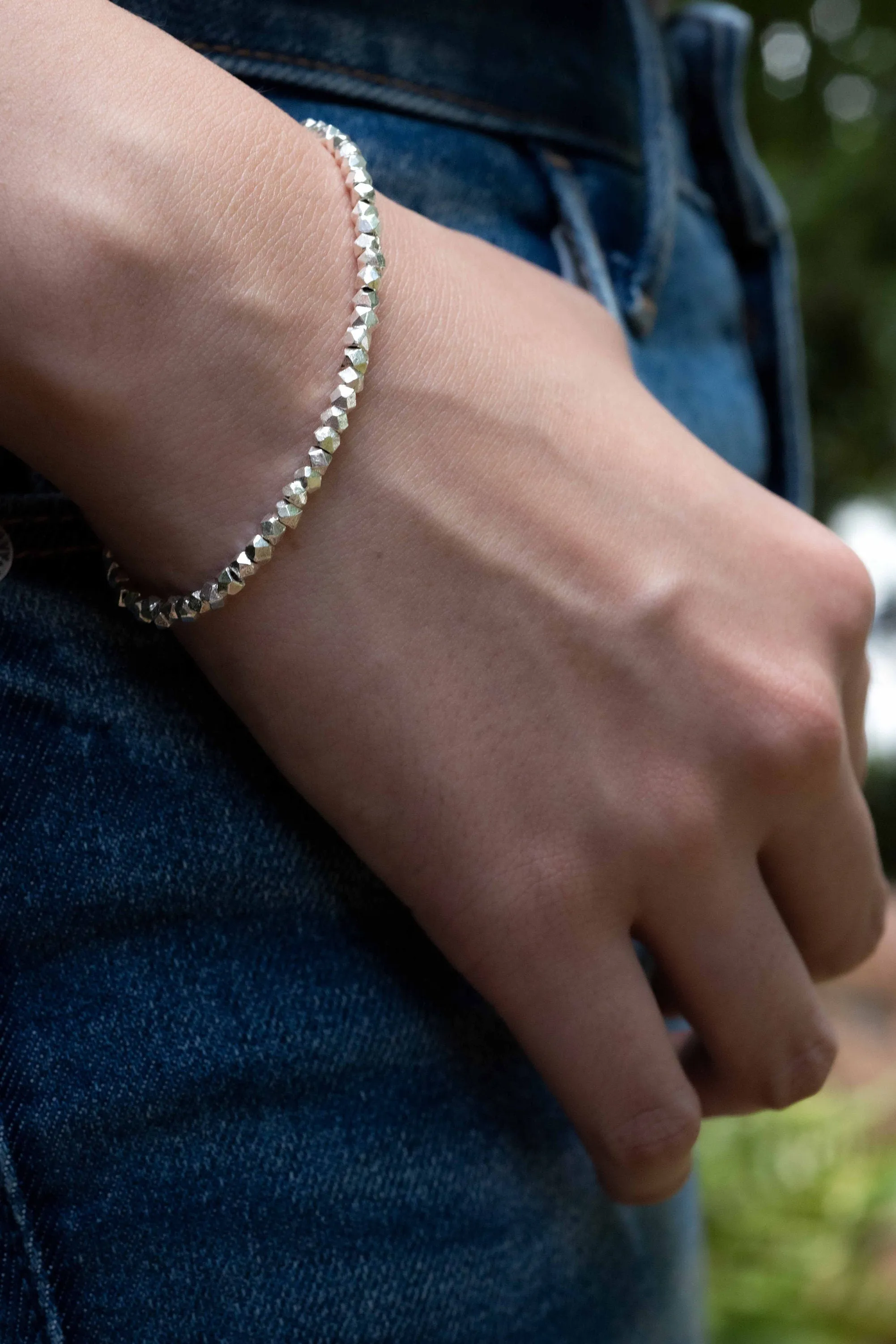 Silver Nugget Bracelet