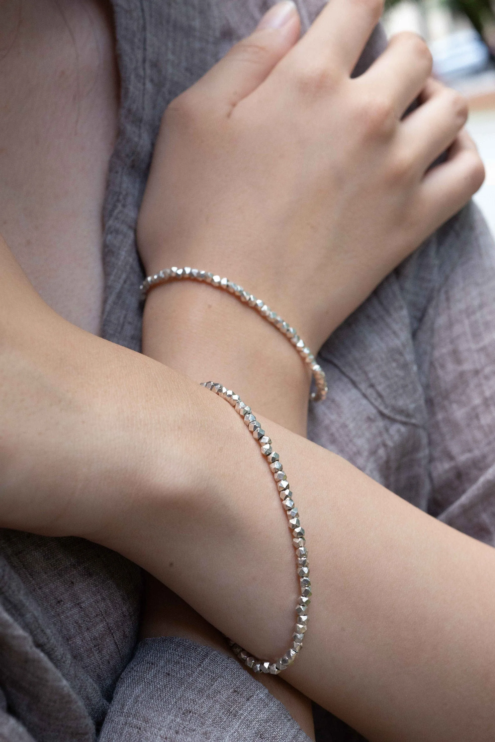 Silver Nugget Bracelet