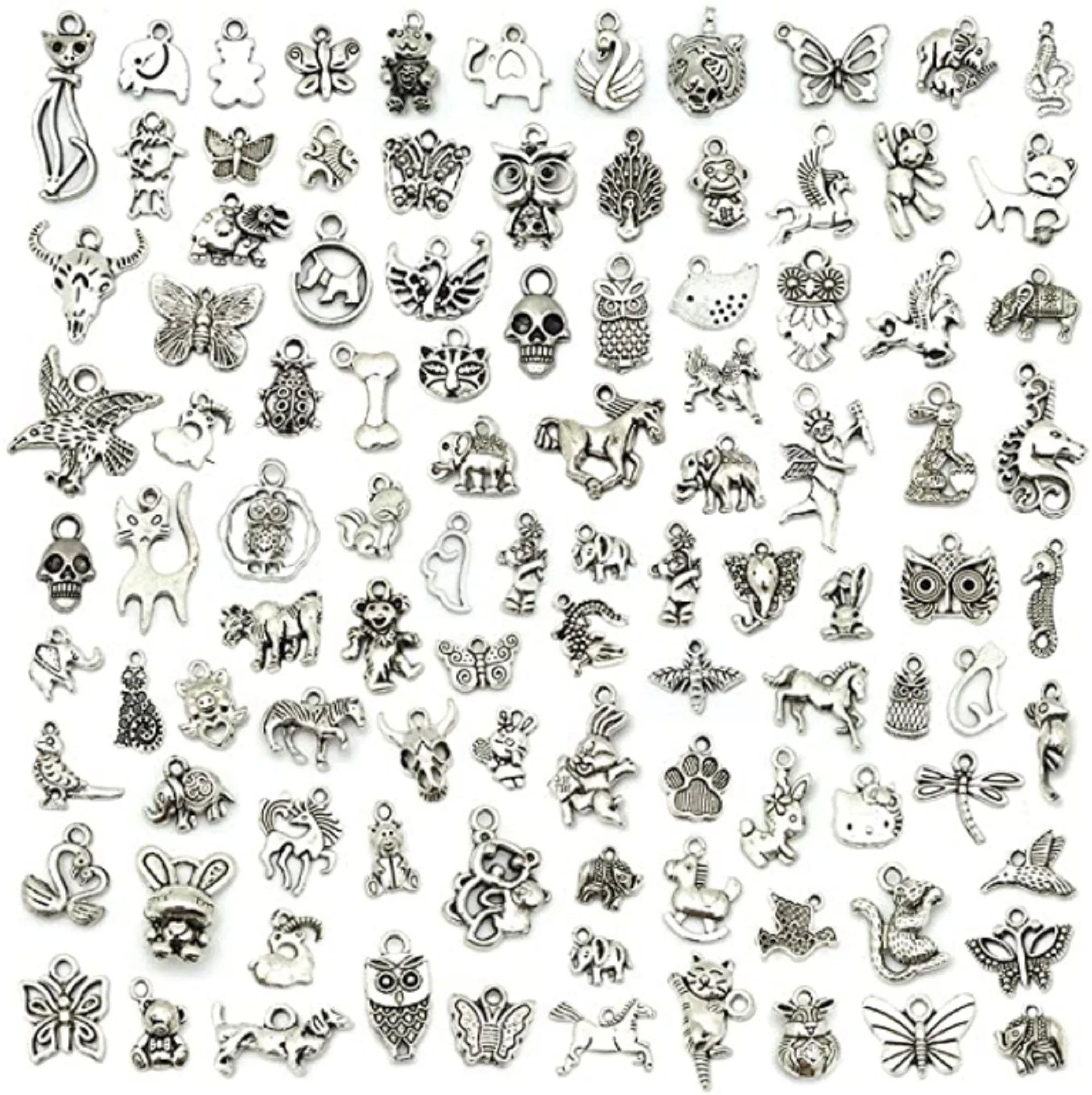 Silver Pewter Smooth Metal Charms Pendants DIY for Necklace Bracelet Dangle Jewelry