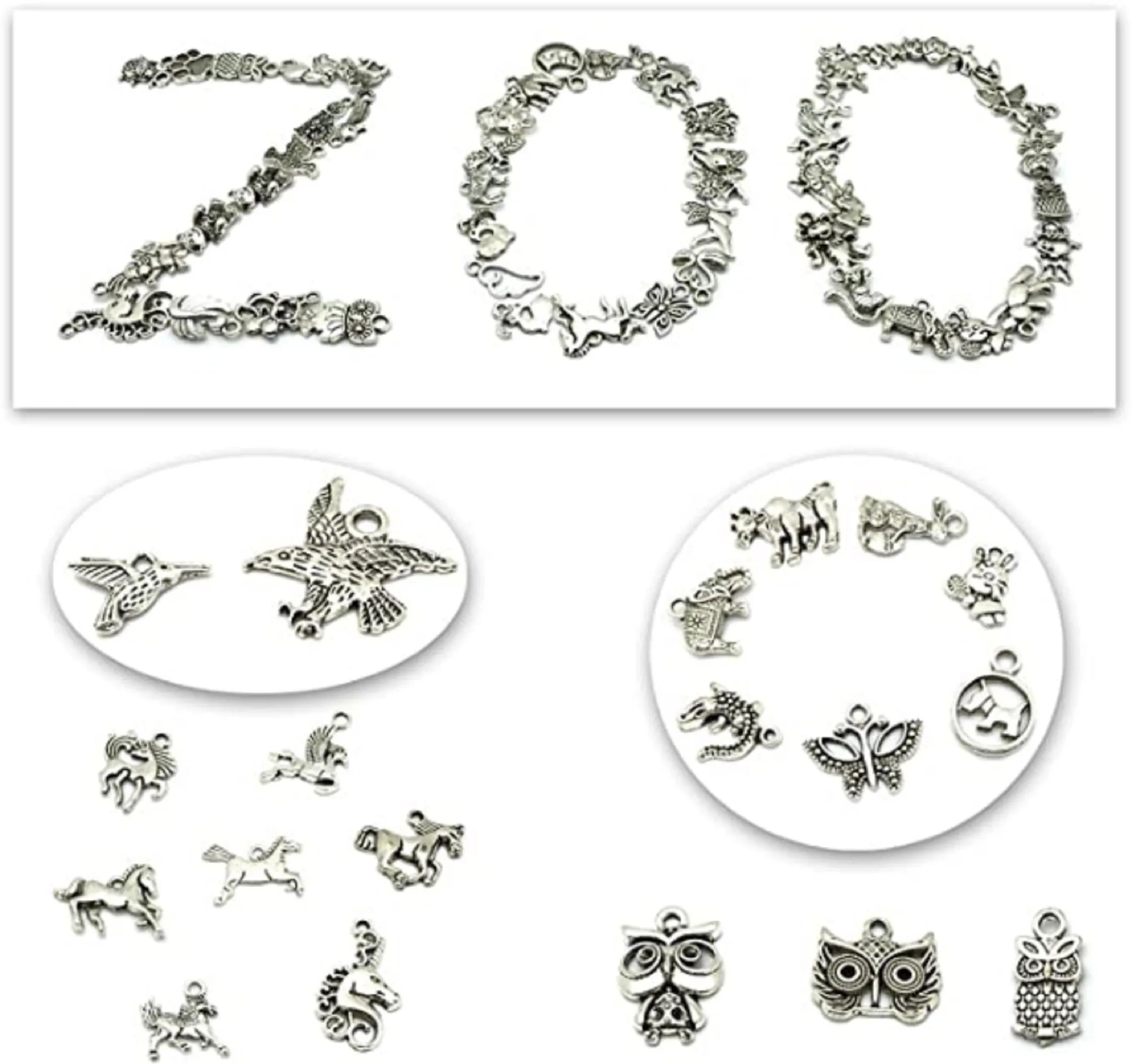 Silver Pewter Smooth Metal Charms Pendants DIY for Necklace Bracelet Dangle Jewelry