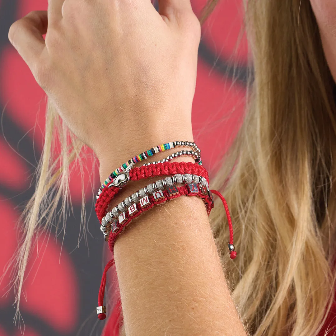 Silver / Red Bracelet Combination