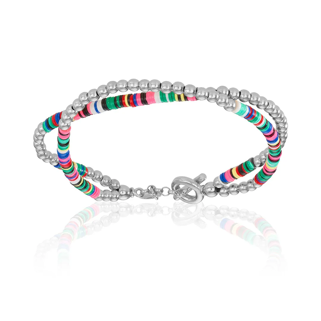 Silver / Red Bracelet Combination