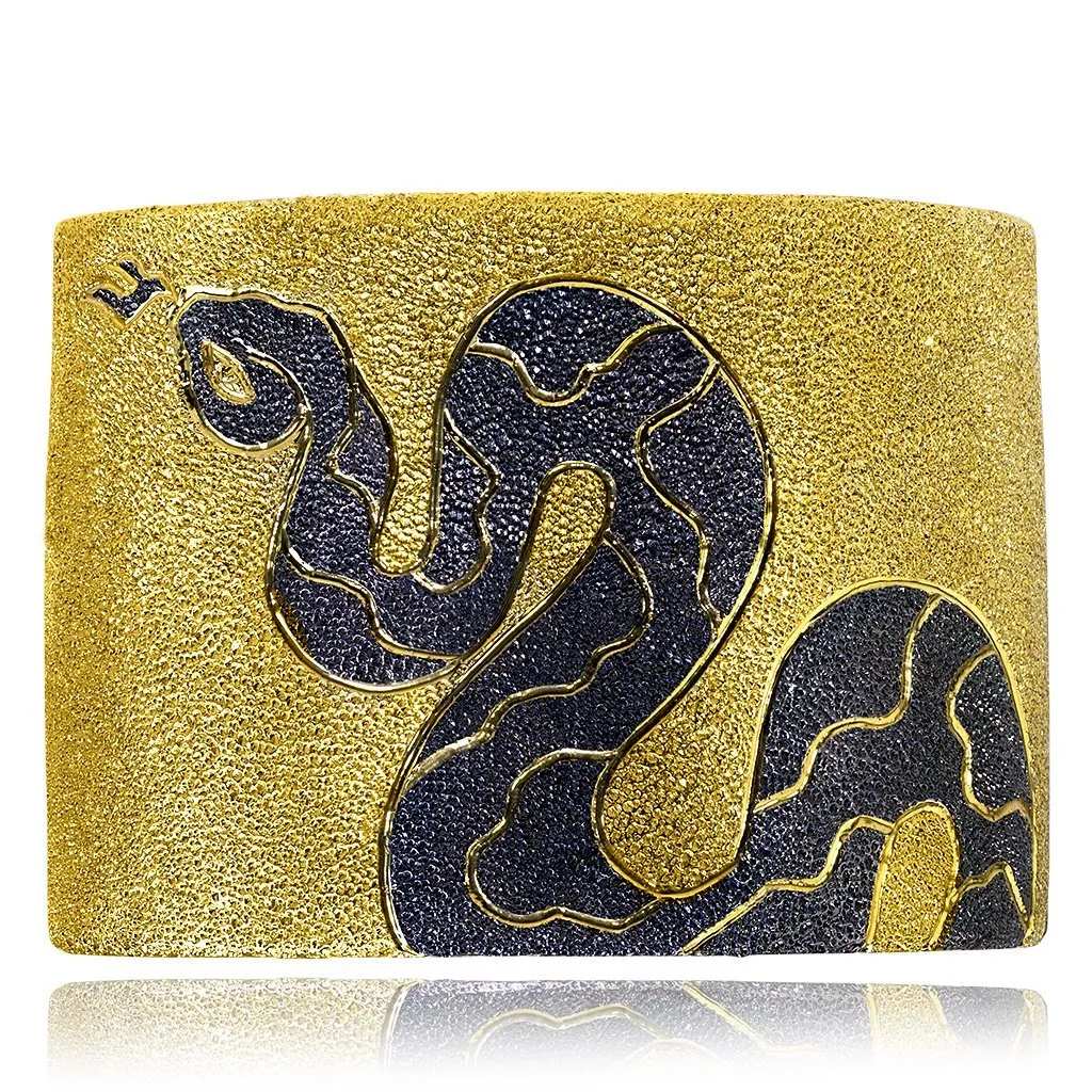 Silver Serpent Cuff Bracelet