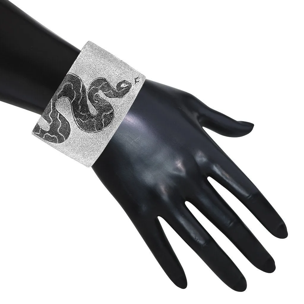 Silver Serpent Cuff Bracelet