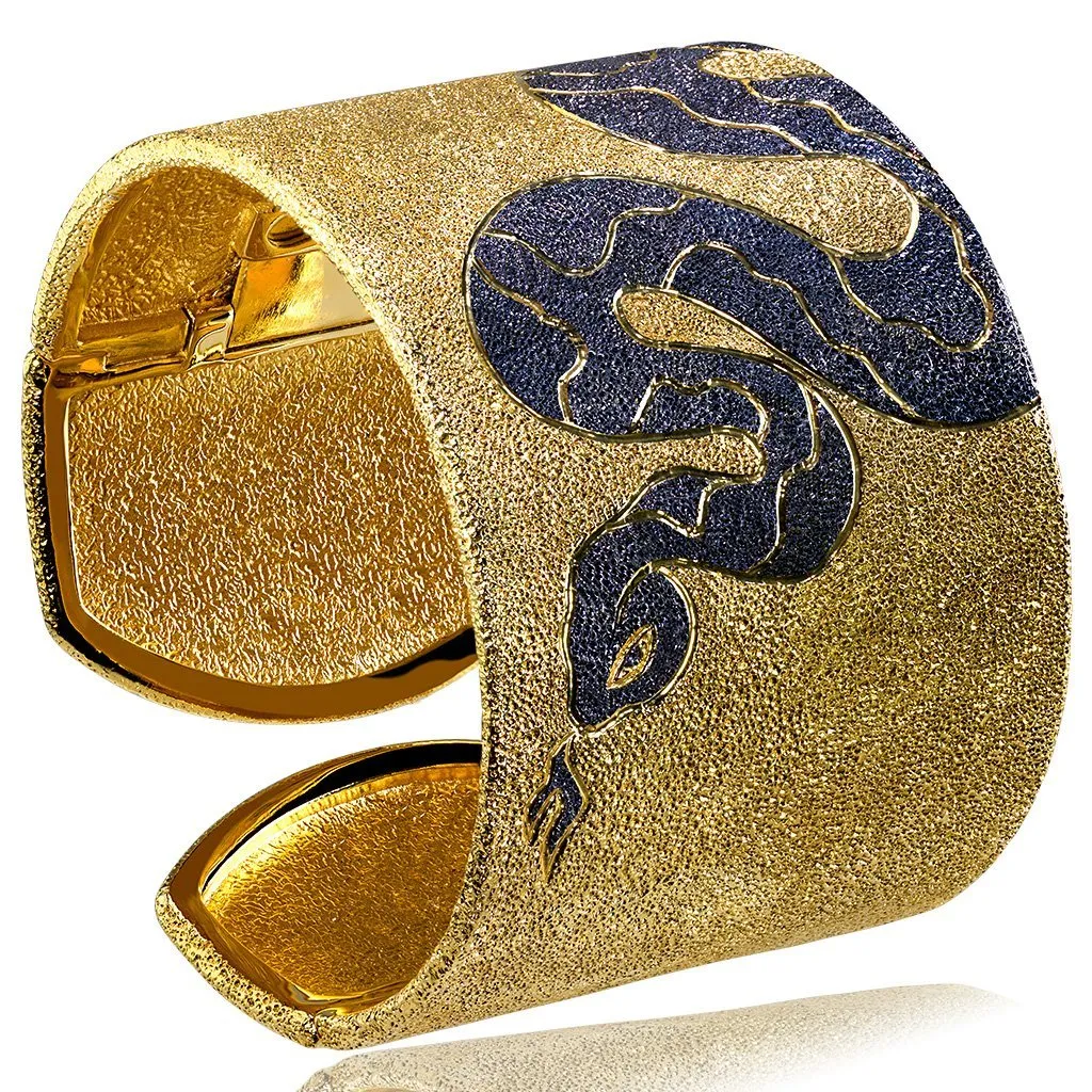 Silver Serpent Cuff Bracelet