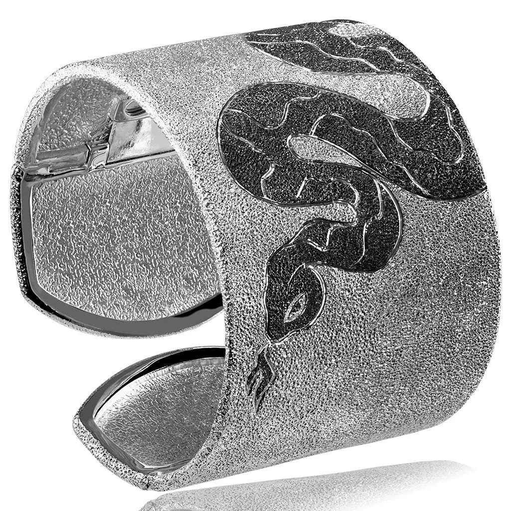Silver Serpent Cuff Bracelet
