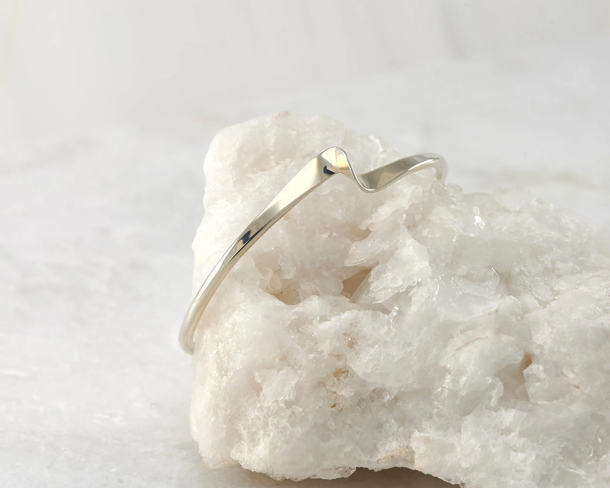 Silver Wave Cuff Bracelet