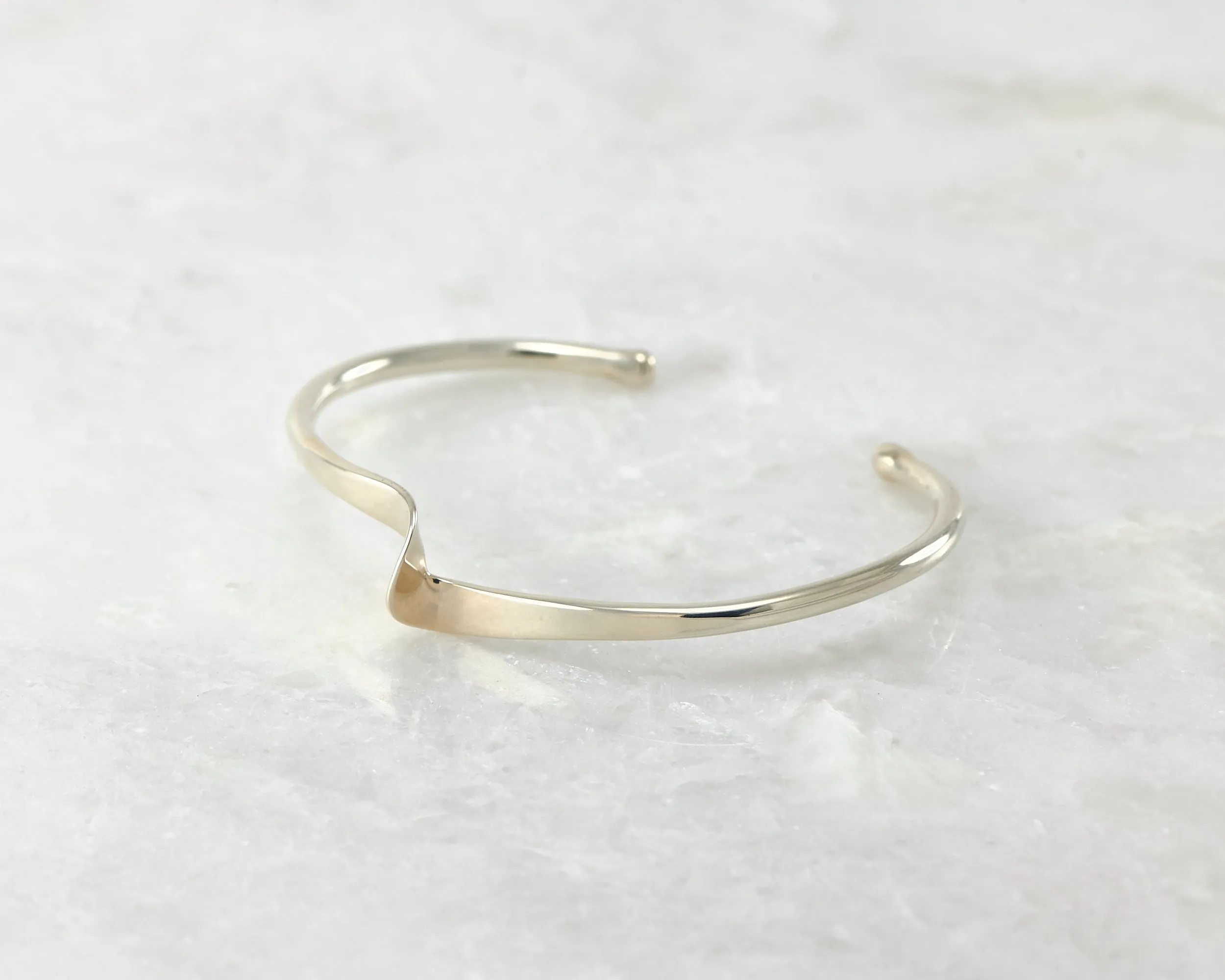Silver Wave Cuff Bracelet