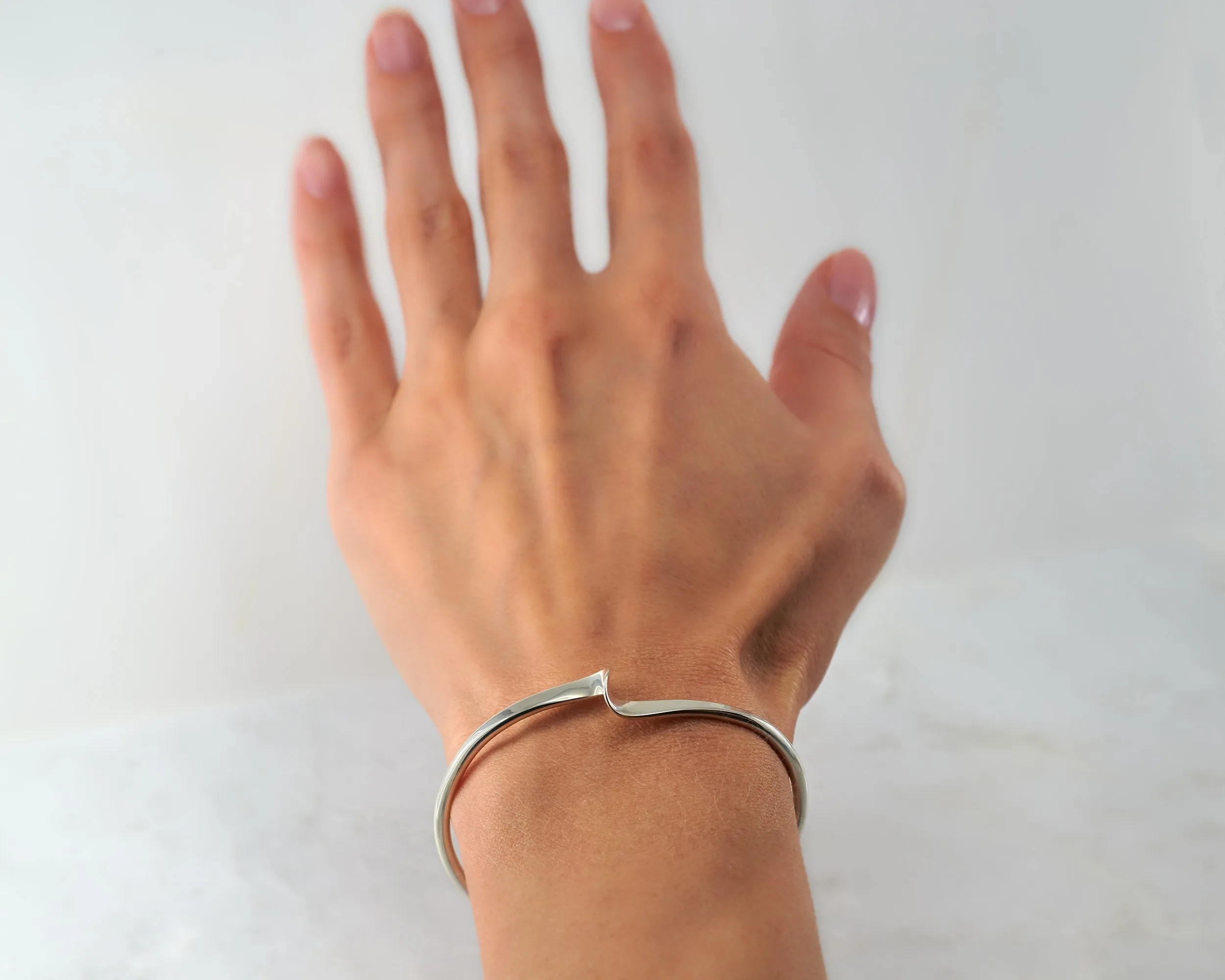 Silver Wave Cuff Bracelet