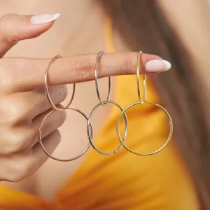 Slim Infinity Hoop Earrings 25 mm Basic Silver Jewelry