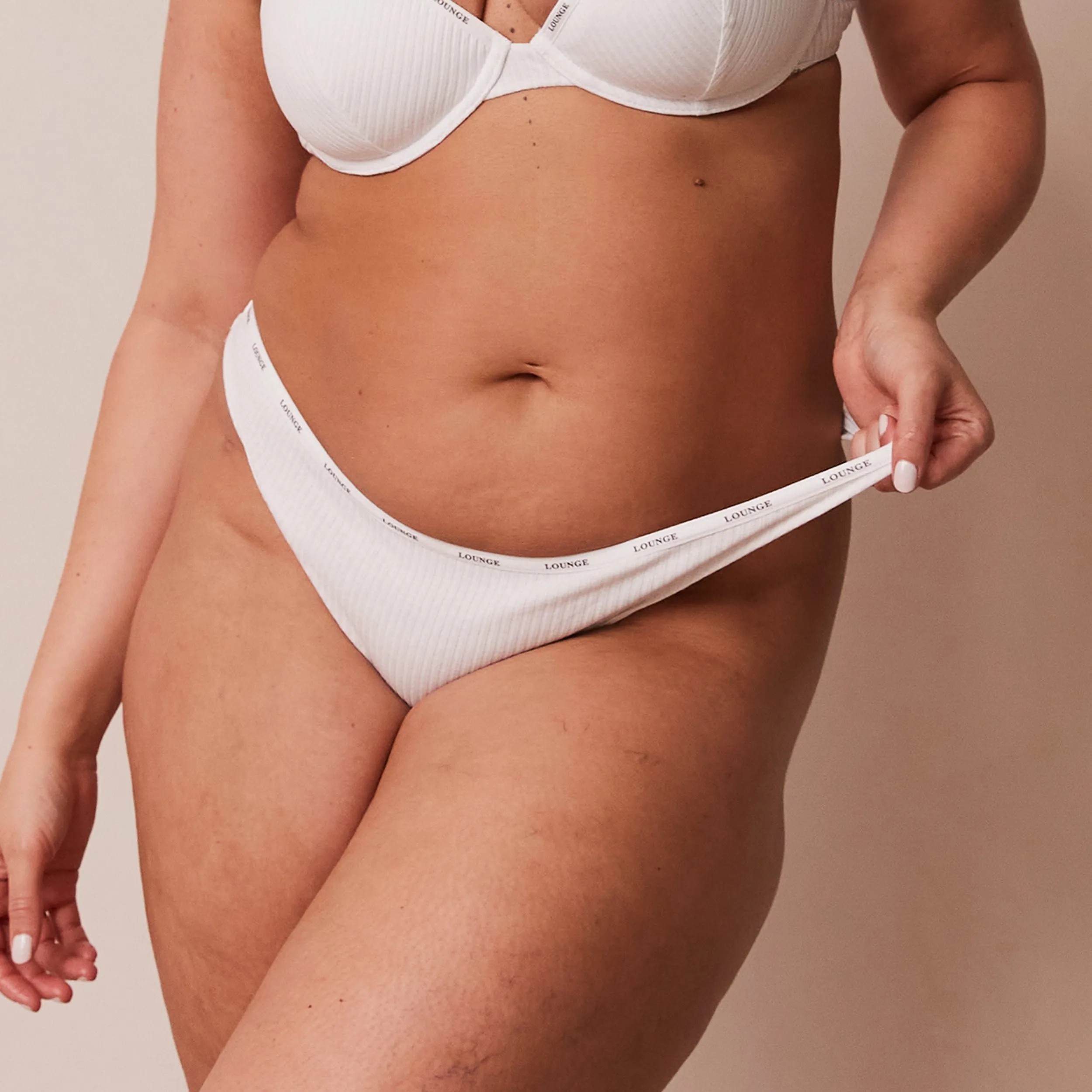So Soft Ribbed String - Blanc