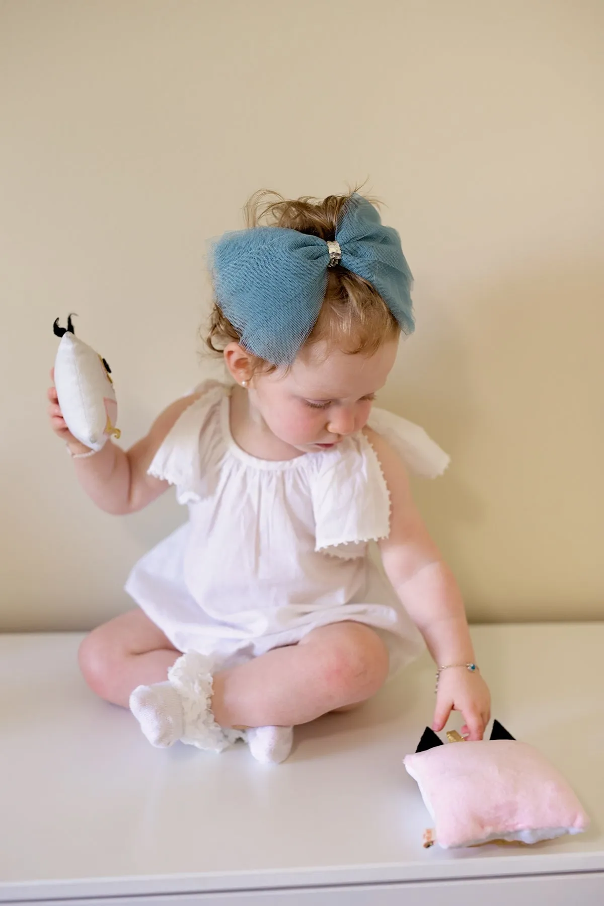 Soft Tulle Strips CLIP   WRAP - Smoke Blue