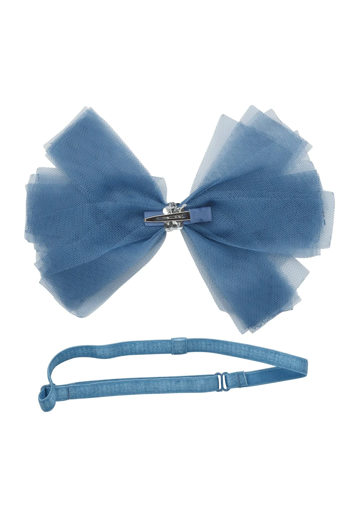 Soft Tulle Strips CLIP   WRAP - Smoke Blue