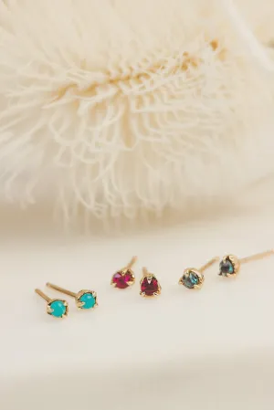 Solid 10k Gold Birthstone Studs