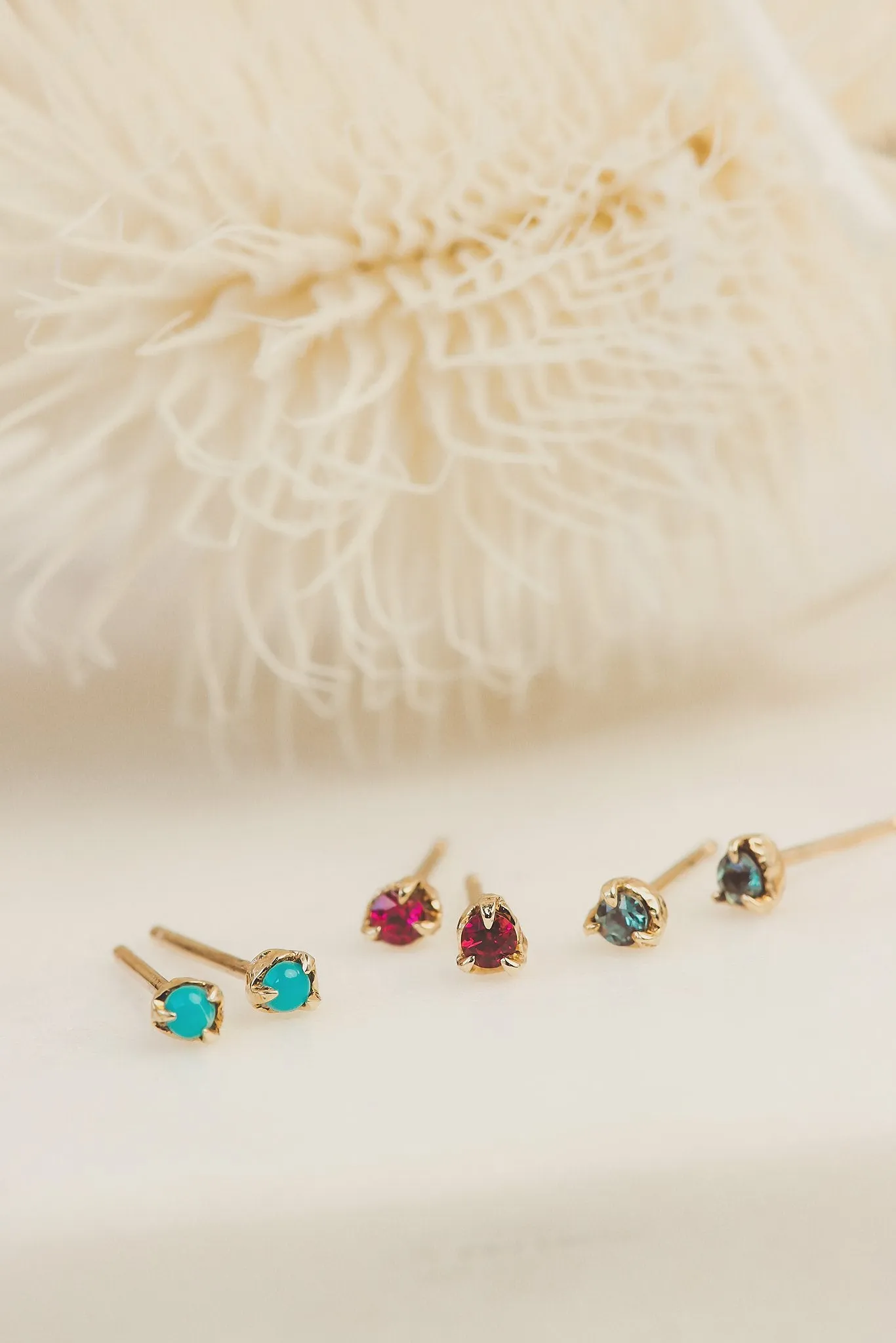 Solid 10k Gold Birthstone Studs
