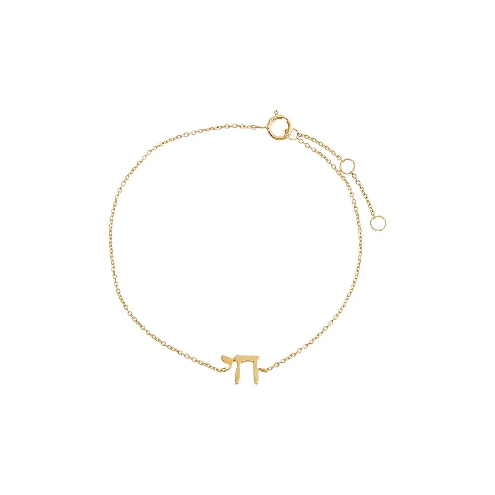 Solid Chai Bracelet 14K
