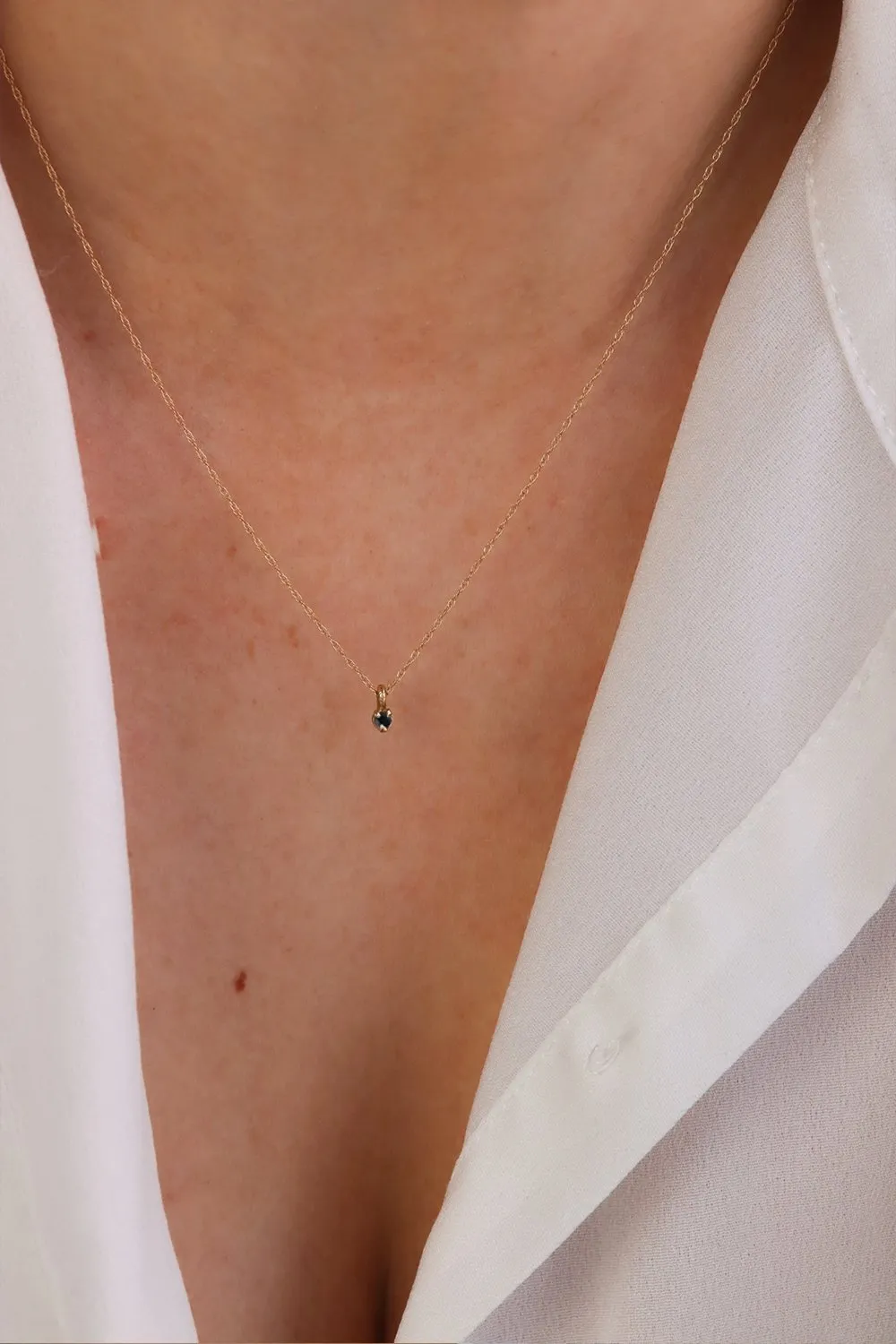 Solid Gold Black Diamond Pendant