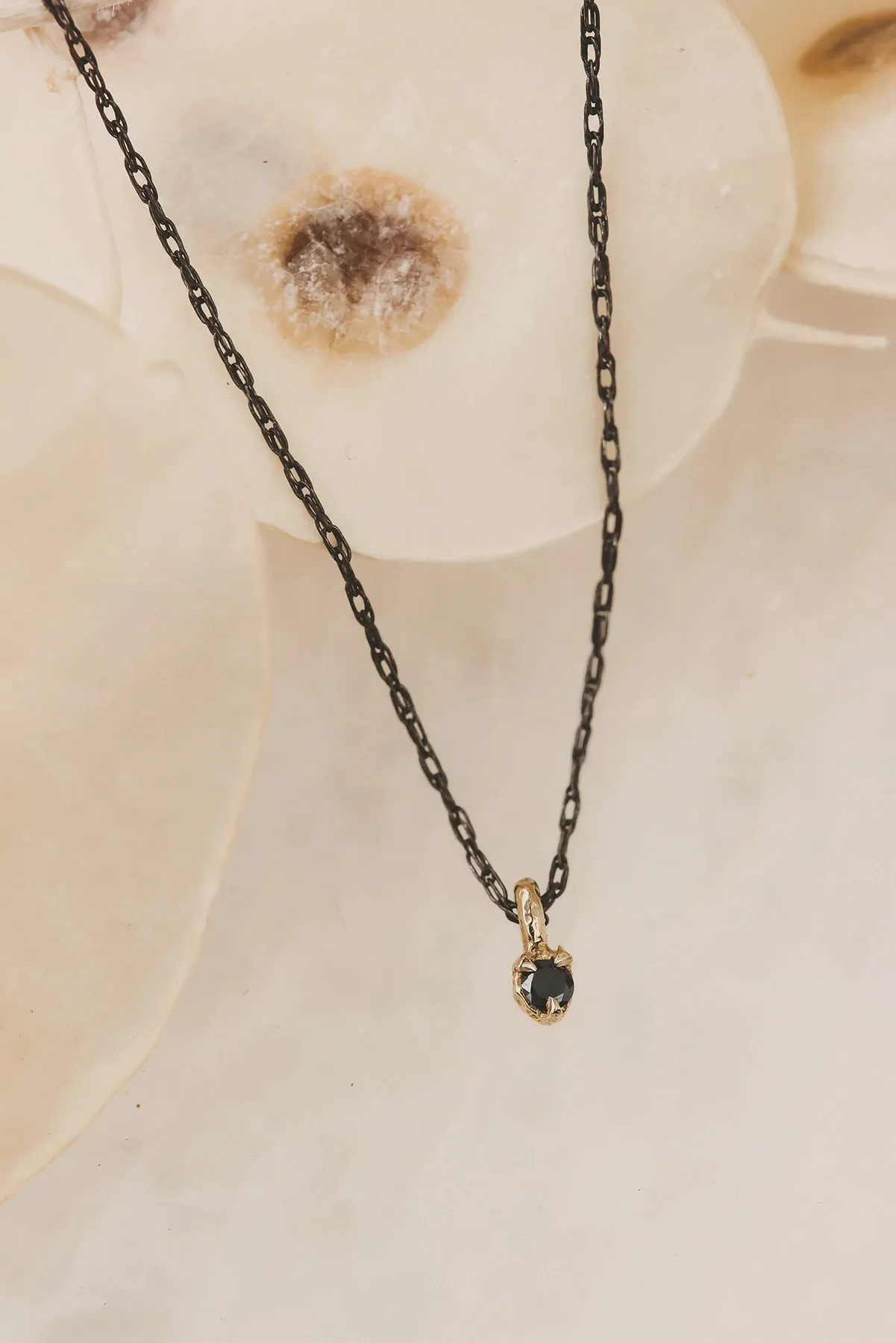 Solid Gold Black Diamond Pendant