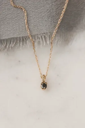 Solid Gold Black Diamond Pendant