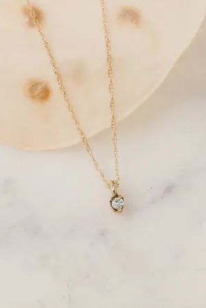 Solid Gold Lab Diamond Pendant (Ready To Ship)