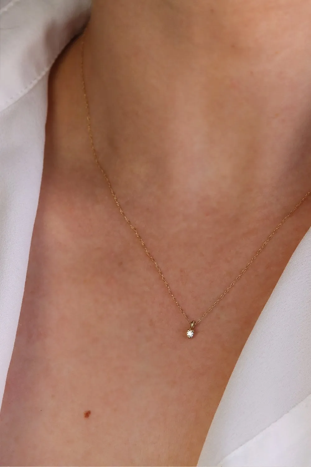 Solid Gold Lab Diamond Pendant (Ready To Ship)