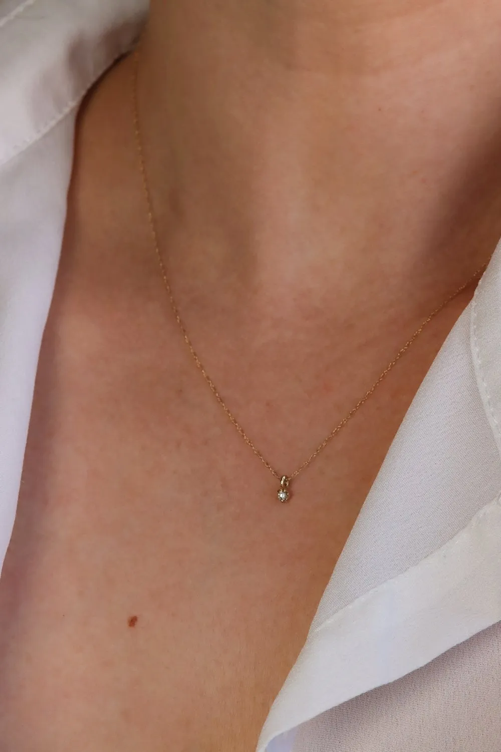 Solid Gold Salt and Pepper Diamond Pendant