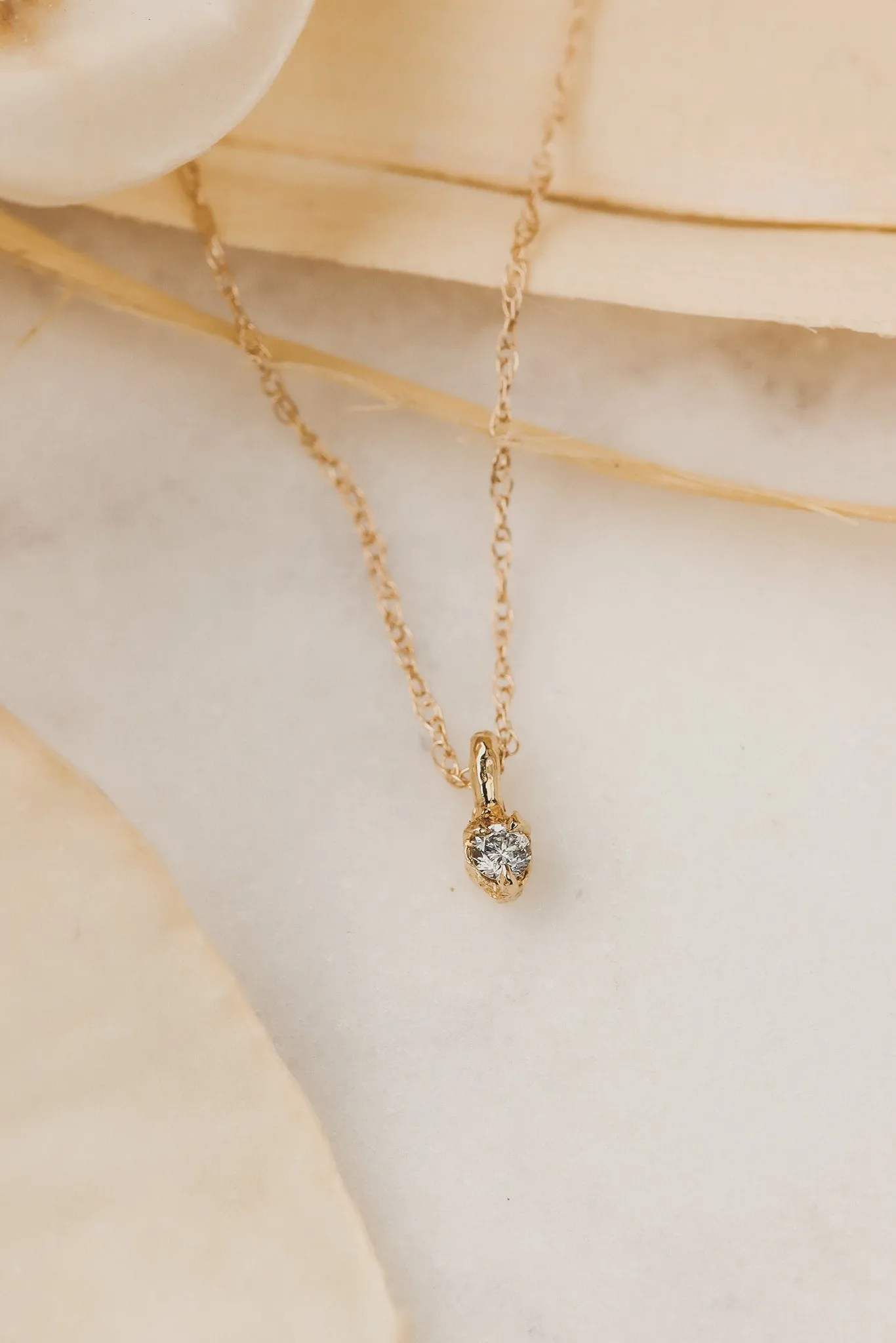 Solid Gold Salt and Pepper Diamond Pendant