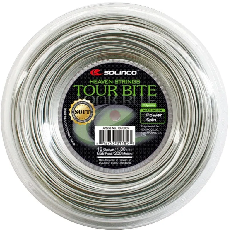 Solinco Tour Bite Soft 16 Tennis String Reel in Silver