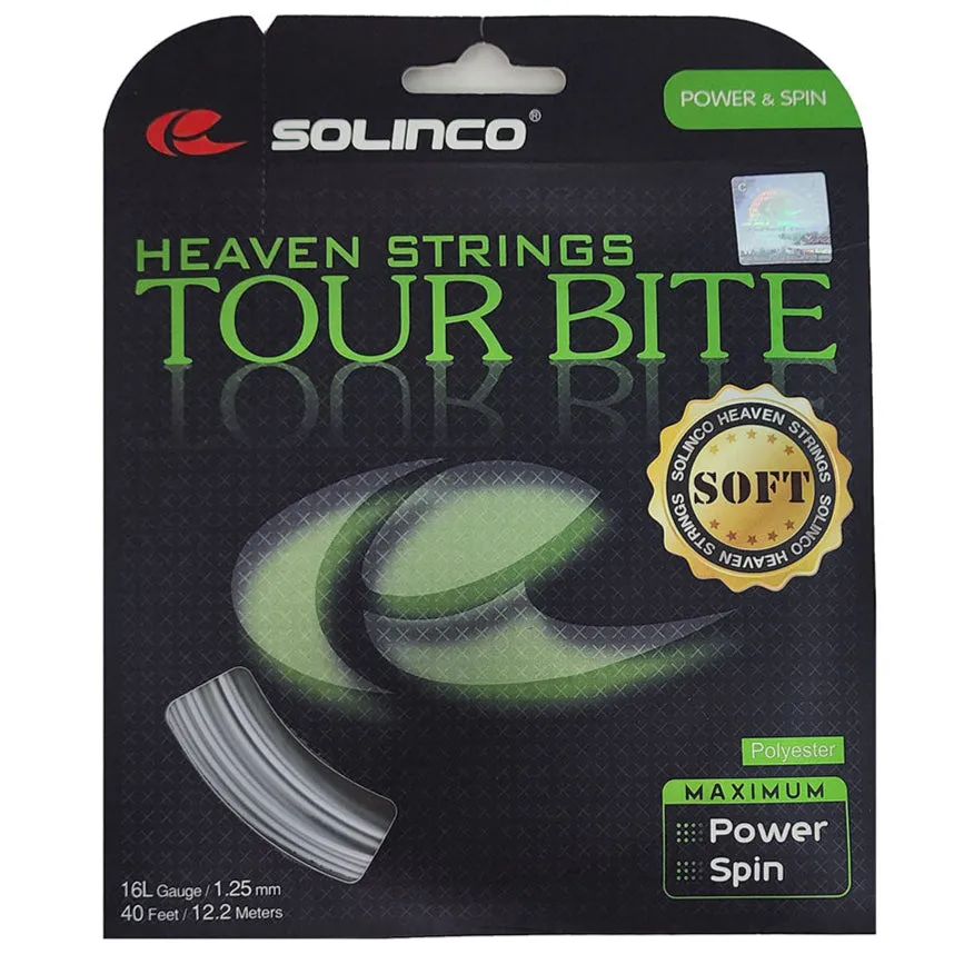 Solinco Tour Bite Soft 16L/1.25 Tennis String (Silver)